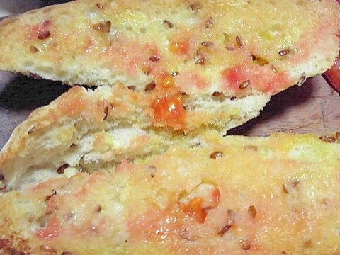 トマトとにんにくでスペイン料理パン・コン・トマテ